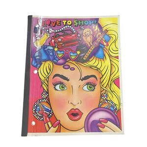 Vtg Lisa Frank I Love To Shop Wireless Paper Notebook Designer Collection 1990